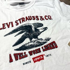 Levi's White Long Sleeve Tee with Eagle Graphic